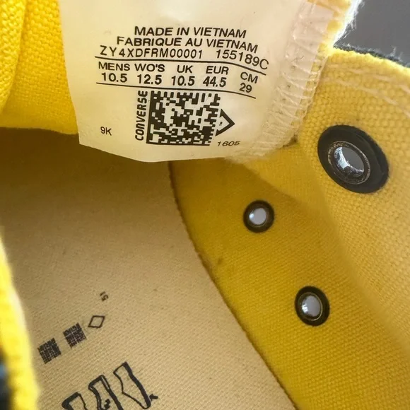 Converse Mens Black and Yellow Speckled Sneakers - Picture 3 of 3